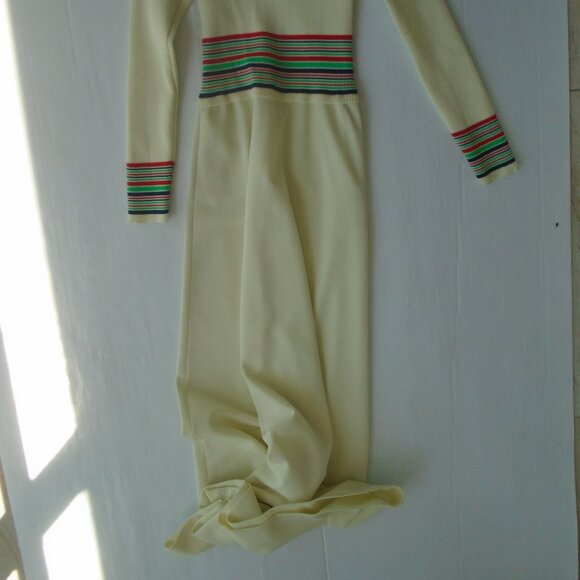 vintage Giamo Knits Womens Maxi Dress Size S Beige - Picture 5 of 5